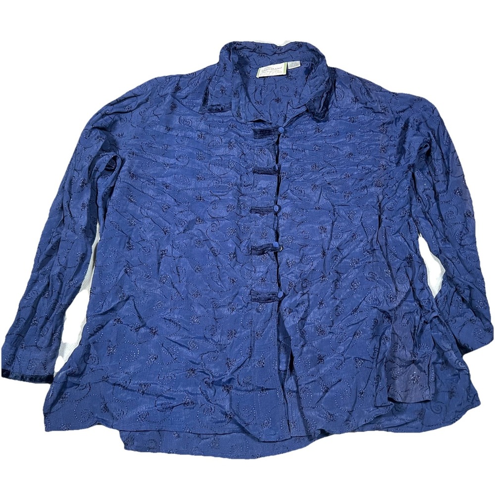 Capistrano Essential Embroidered‎ Blue Button-Down Shirt Women's 18/20